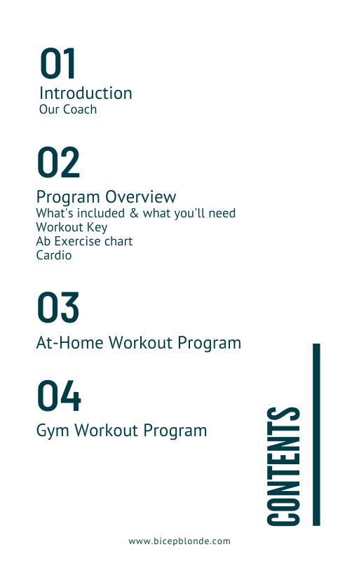 Transformation Workout Program Macro e Workbook bicepblonde